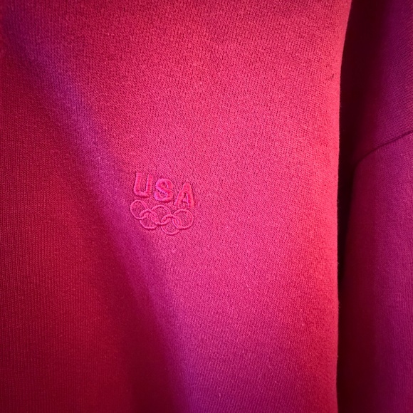 🇺🇸Vintage 90’s USA Olympics Hoodie, Dark Pink, Full Zip Embroidered Olympics, L - Picture 6 of 6